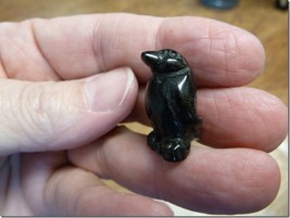 (Y-PEN-511) little 1&quot; black Onyx PENGUIN ice baby bird gemstone FIGURINE - £6.75 GBP
