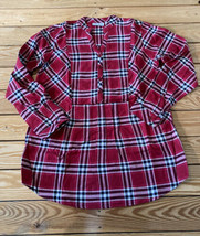 Joan rivers NWOT Women’s Pullover plaid shirt w/ Pockets size 2 Red CN - £13.29 GBP