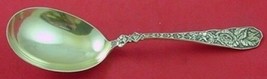 Bouquet by Durgin Sterling Silver Berry Spoon Gold Washed 9 1/8&quot; - £307.83 GBP