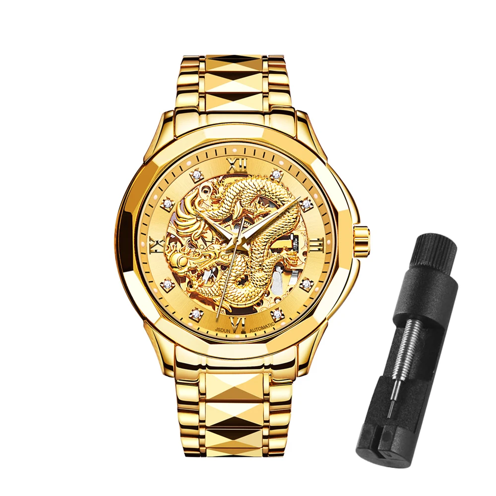 TAXAU  3D  Dial Watch For Men   Automatic Mechanical  Stainless Steel Waterproof - £216.53 GBP