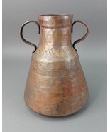 Antique Large Hand Hammered Copper Handled Urn Jug Vessel Pot Vase Dovet... - £579.53 GBP