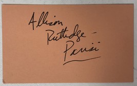 An item in the Entertainment Memorabilia category: Allison Rutledge-Parisi Signed Autographed Vintage 3x5 Index Card
