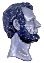 Vintage Pewter Metal ABRAHAM LINCOLN Wall Hanging Profile Face Plaque 6&quot; - $386.82 MXN