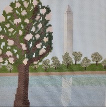 Washington Monument DC Embroidery Finished Capital Floral Tree Reflectin... - £14.08 GBP