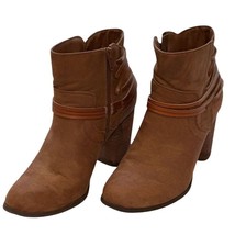 Madden Girl Stylish Brown Ankle Boots with Chunky Heel and Decorative Strap - $18.99