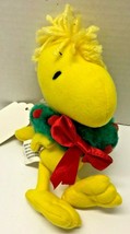 PEANUTS Woodstock Bird 7&quot; with Christmas Wreath Plush Figure - $9.90