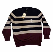 Barbour Men&#39;s Copinsay Crew Neck Cotton Sweater Pullover Jumper XXL Navy Maroon - £38.05 GBP