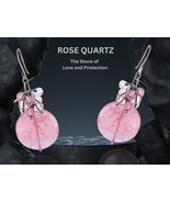 Gemstone Earrings Healing Pink  Crystal Earrings Sterling Silver Rose Qu... - $79.98 CAD