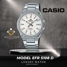 Casio Edifice Slimline Men&#39;s Stainless Steel White dial Quartz EFR-S108D... - £88.53 GBP