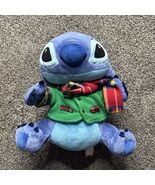 Disney Store Holiday Stitch 12&quot; Plush Toy Christmas Green Sweater Scarf - €9,42 EUR