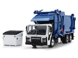 Mack LR Refuse Garbage Truck with McNeilus Meridian Front Loader White and Bl... - £80.43 GBP