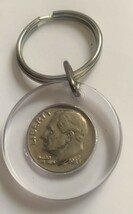 Vintage Coin (Dime) Key Chain Key Fob Ring The Dime Savings Bank of NY 1985 - $162.11 MXN