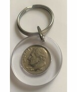 Vintage Coin (Dime) Key Chain Key Fob Ring The Dime Savings Bank of NY 1985 - $162.11 MXN