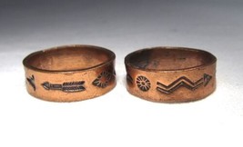 Vintage Bell Trading SOLID COPPER Band Rings Lot of 2 Arrows C3726 - £52.10 GBP