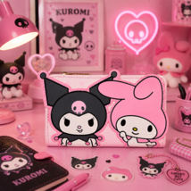 Officially Licensed Loungefly Sanrio My Melody and Kuromi Flap Wallet - $39.99