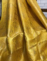 Indian Banarasi Brocade Fabric Yellow &amp; Gold Fabric Wedding Dress Fabric - NF176 - £5.96 GBP+