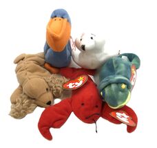 TY Beanie Baby McDonald&#39;s Happy Meal Lot of 5 Spunky Pincher Iggy Scoop ... - $9.95