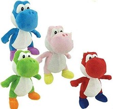 Set of 4 Nintendo Super Mario Soft Yoshi Plush Toys 7&quot;. Green, Pink, Red, Blue - £27.70 GBP