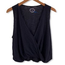 Blue Life Wrap Front Sleeveless Top Black Small - £9.31 GBP