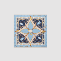 (W) Louis Vuitton Flower and Strap Square 90 Denim Blue - $799.98