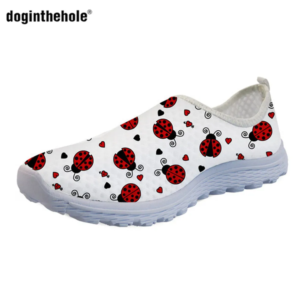  print flats women s shoes ladybug pattern light mesh sneakers woman breathable loafers thumb200