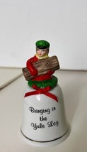 Vintage J.S.N.Y Christmas &quot;Bringing in the Yule Log&quot; Bisque Porcelain Bell - £18.37 GBP