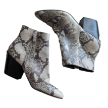 Dolce Vita Coltyn Heeled Pointed Toe Booties Shoes Snake Print L Size 8 Zippered - £38.20 GBP