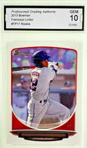 Graded 10 Francisco Lindor Rookie 2013 Bowman Prospects TP-17 Indians Shortstop - £237.70 GBP