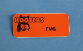 Hooters Restaurant Girl Fawn Orange Name Tag / Pin - Waitress Pin - $15.00