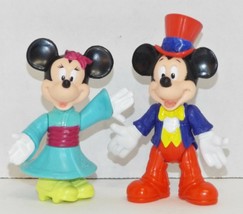 Vintage Mickey Mouse &amp; Minnie Mouse Epcot Center Poseable Action Figures... - £9.34 GBP