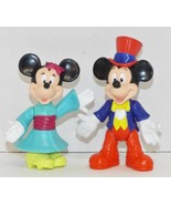 Vintage Mickey Mouse &amp; Minnie Mouse Epcot Center Poseable Action Figures... - £9.33 GBP