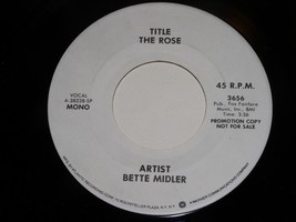 Bette Midler The Rose Promo 45 Rpm Record - £15.74 GBP