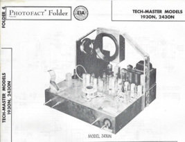 1958 TECH-MASTER 1930N 2430N TELEVISION Tv Receiver Photofact MANUAL Sch... - $10.88