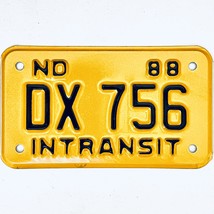 1988 United States North Dakota INTRANSIT Special License Plate DX 756 - £14.51 GBP