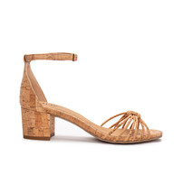 Vegan shoe heel open-toe ankle-strap smart elegant organic cork breathab... - $142.67