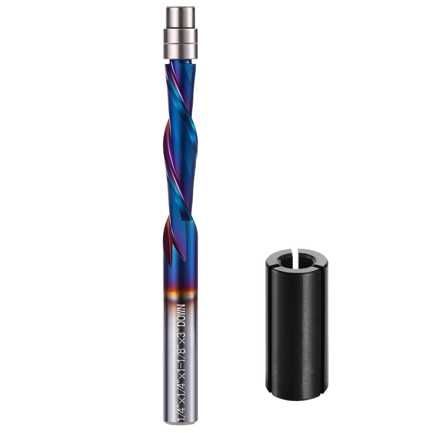 Spiral Flush-Trim Router Bits, 1/4 Inch Shank Two Flute Solid Carbide, D... - $35.94