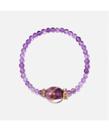Handmade Czech Crystal Beads Bracelet - Royal Amethyst Whispers - £36.17 GBP