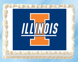 Illinois Edible Image Topper Cupcake Cake Frosting 1/4 Sheet 8.5 x 11" - $11.75