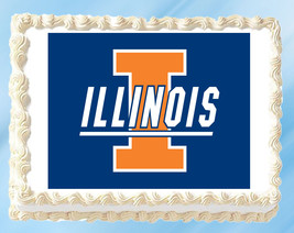 Illinois Edible Image Topper Cupcake Cake Frosting 1/4 Sheet 8.5 x 11&quot; - £9.42 GBP