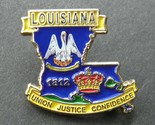 LOUISIANA 1812 US STATE MAP LAPEL HAT PIN BADGE 1 INCH UNION JUSTICE CON... - $5.64