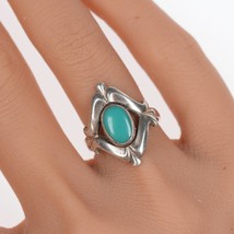 sz8 Vintage Bell trading post cast silver and turquoise ring - £51.37 GBP
