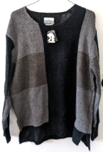 Urban Outfitters Gray Black color block knit sweater top men&#39;s size LARGE - SNAG - £15.79 GBP