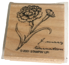 Stampin Up Rubber Stamp Flower of the Month January Carnation Garden Card Making - £6.38 GBP