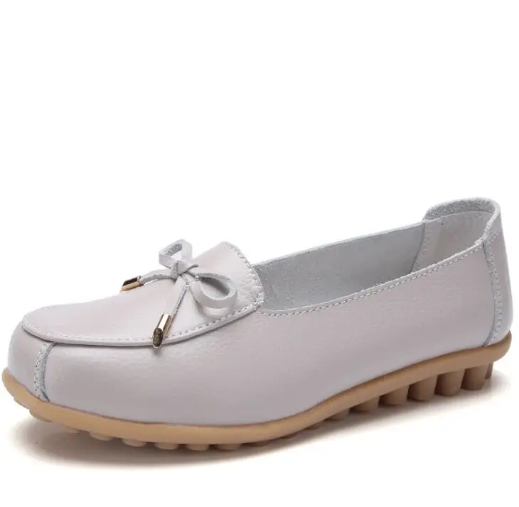 Fashion 2024 Bow Soft leather Casual  Peas Shoes For Women Flat Ladies Trainers  - £124.90 GBP