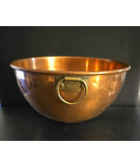 Vtg Copper ODI Round Bowl Brass Ring Hanger Rolled Rim 8&quot; Cottage Kitche... - $25.55