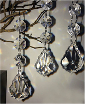 Acrylic Crystal Beads Garland Hanging Ornaments Christmas Tree Chandelier Weddin - £10.99 GBP