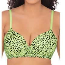 Neon T-shirt bra 34B polka dot lace frame Demi cut no show cups lined - £7.00 GBP