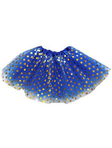 Royal Blue and Gold Polka Dot Tutu Skirt Costume for Girls 5 years up to 10 year - £7.52 GBP
