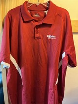 Under Armour Mens Large Heat Gear Short Sleeve Button Polo Shirt Red Log... - $10.84