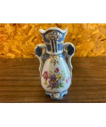 Vtg 1950s 2 Handle Gilt Porcelain Floral Vase Royal Dux Bohemian Czechos... - $49.25 CAD